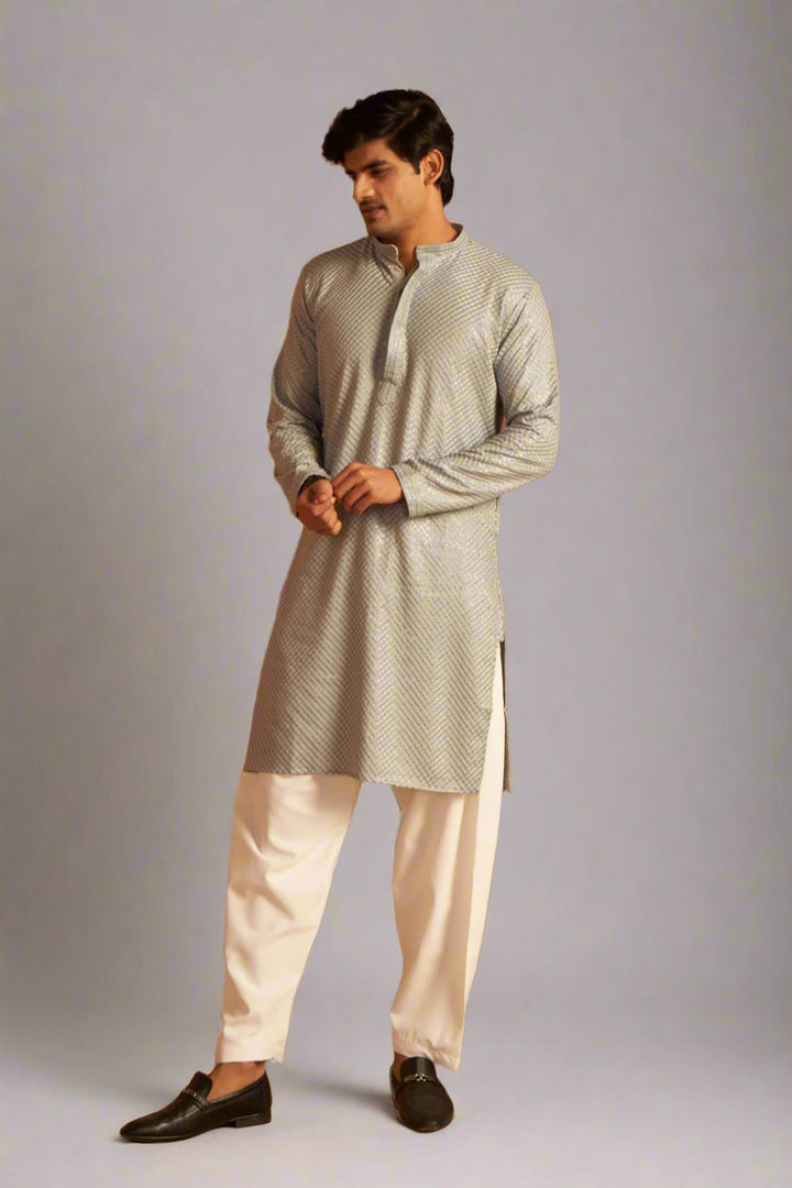 Wedding Wear Men's Kurta Pajama | Art Silk Handcrafted Elegance