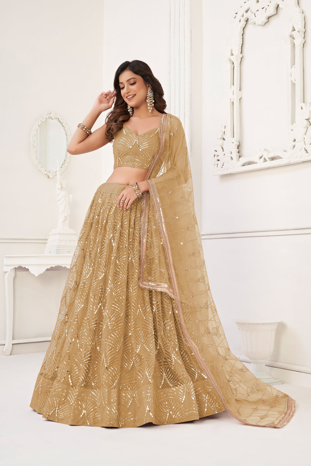 Stunning Butterfly Net Lehenga with Dupatta | Elegance Redefined for Brides