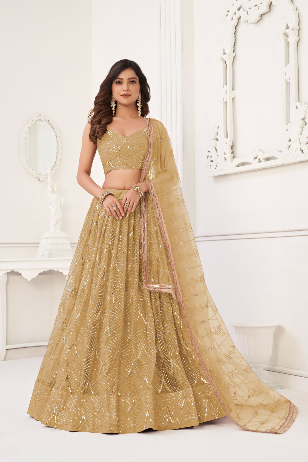 Stunning Butterfly Net Lehenga with Dupatta | Elegance Redefined for Brides