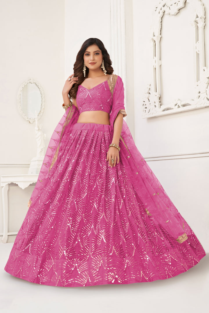 Stunning Butterfly Net Lehenga with Dupatta | Elegance Redefined for Brides