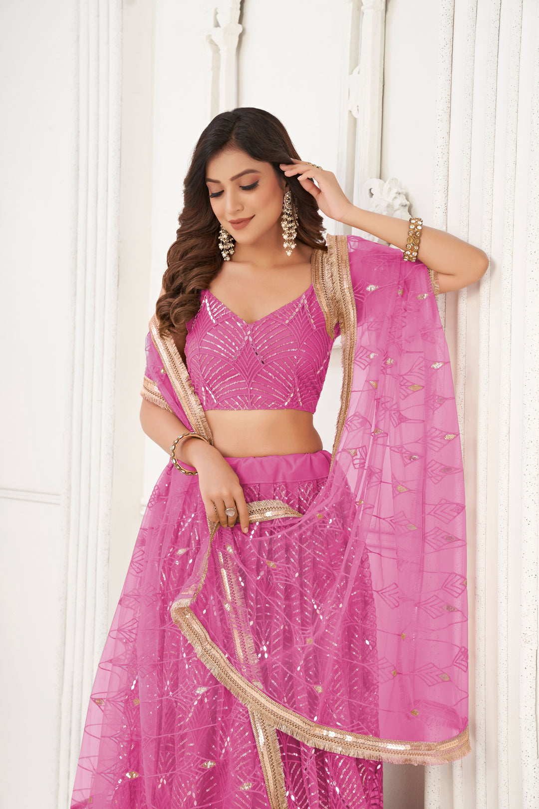 Stunning Butterfly Net Lehenga with Dupatta | Elegance Redefined for Brides