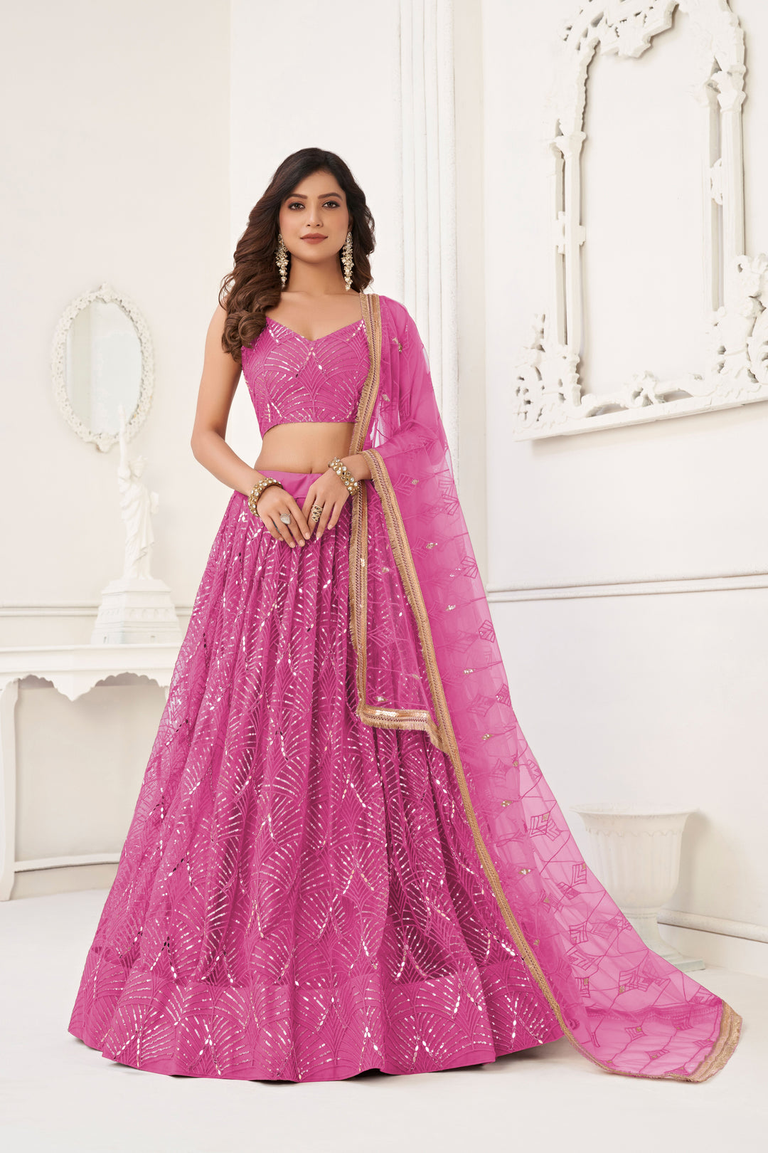 Stunning Butterfly Net Lehenga with Dupatta | Elegance Redefined for Brides