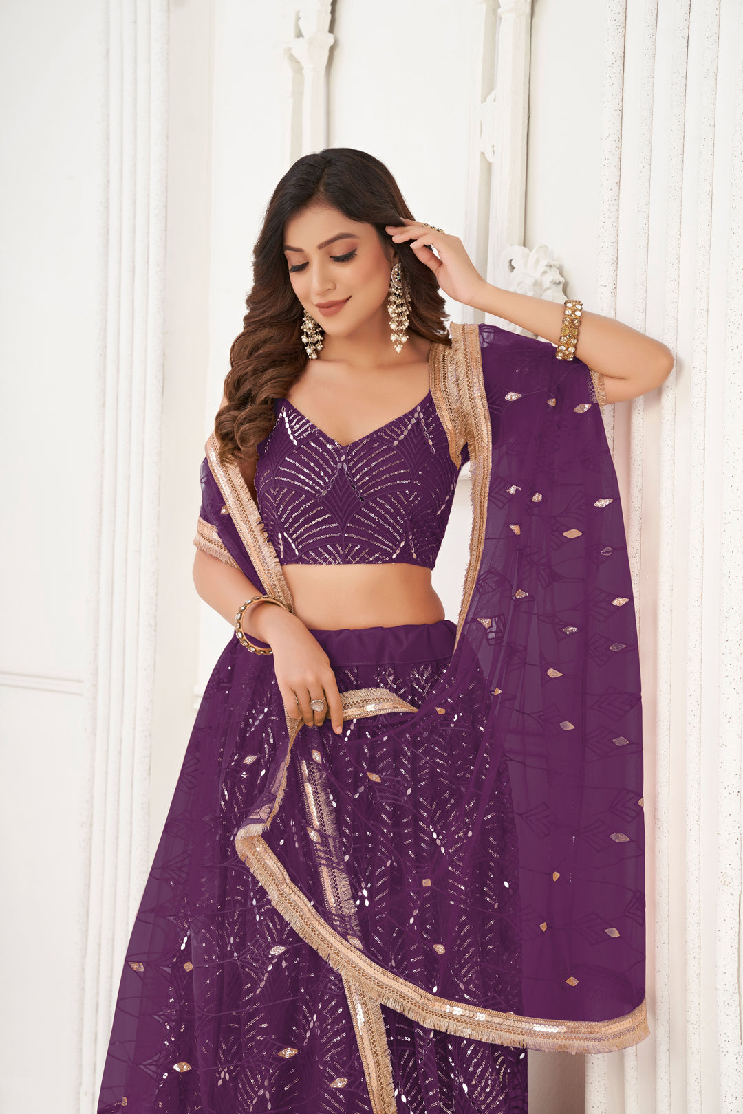 Stunning Butterfly Net Lehenga with Dupatta | Elegance Redefined for Brides