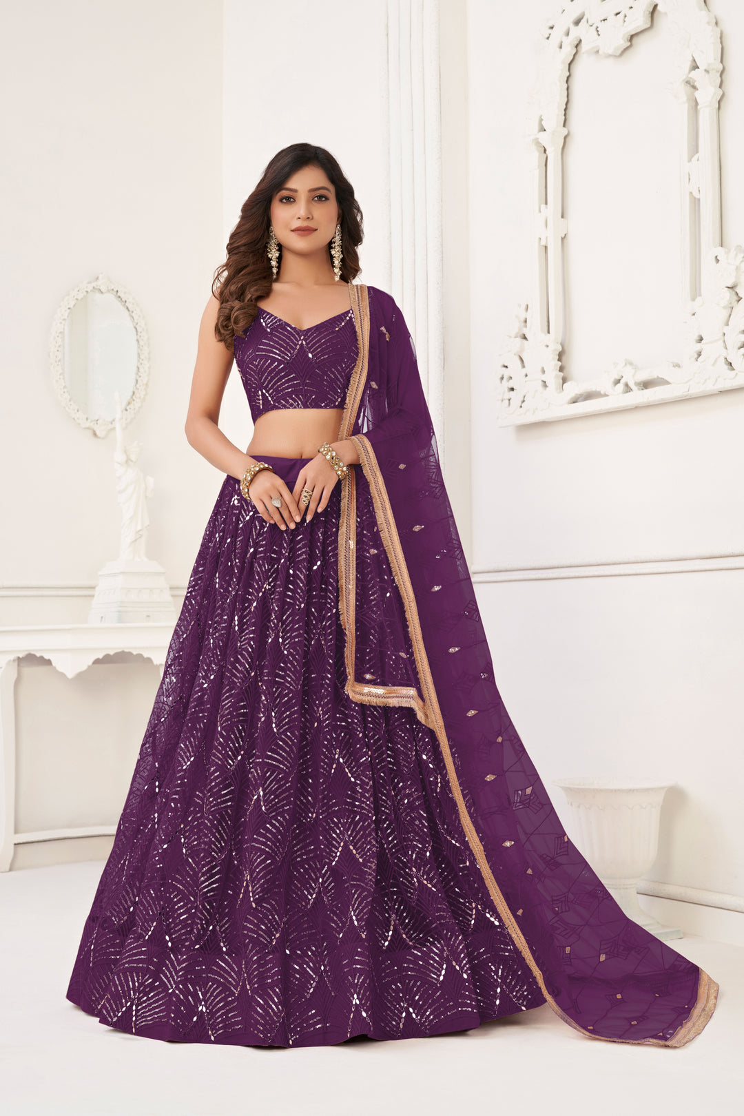 Stunning Butterfly Net Lehenga with Dupatta | Elegance Redefined for Brides