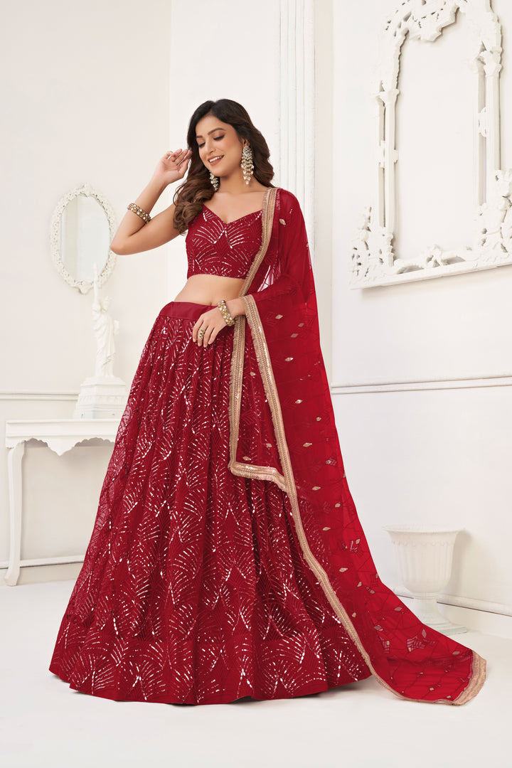 Stunning Butterfly Net Lehenga with Dupatta | Elegance Redefined for Brides