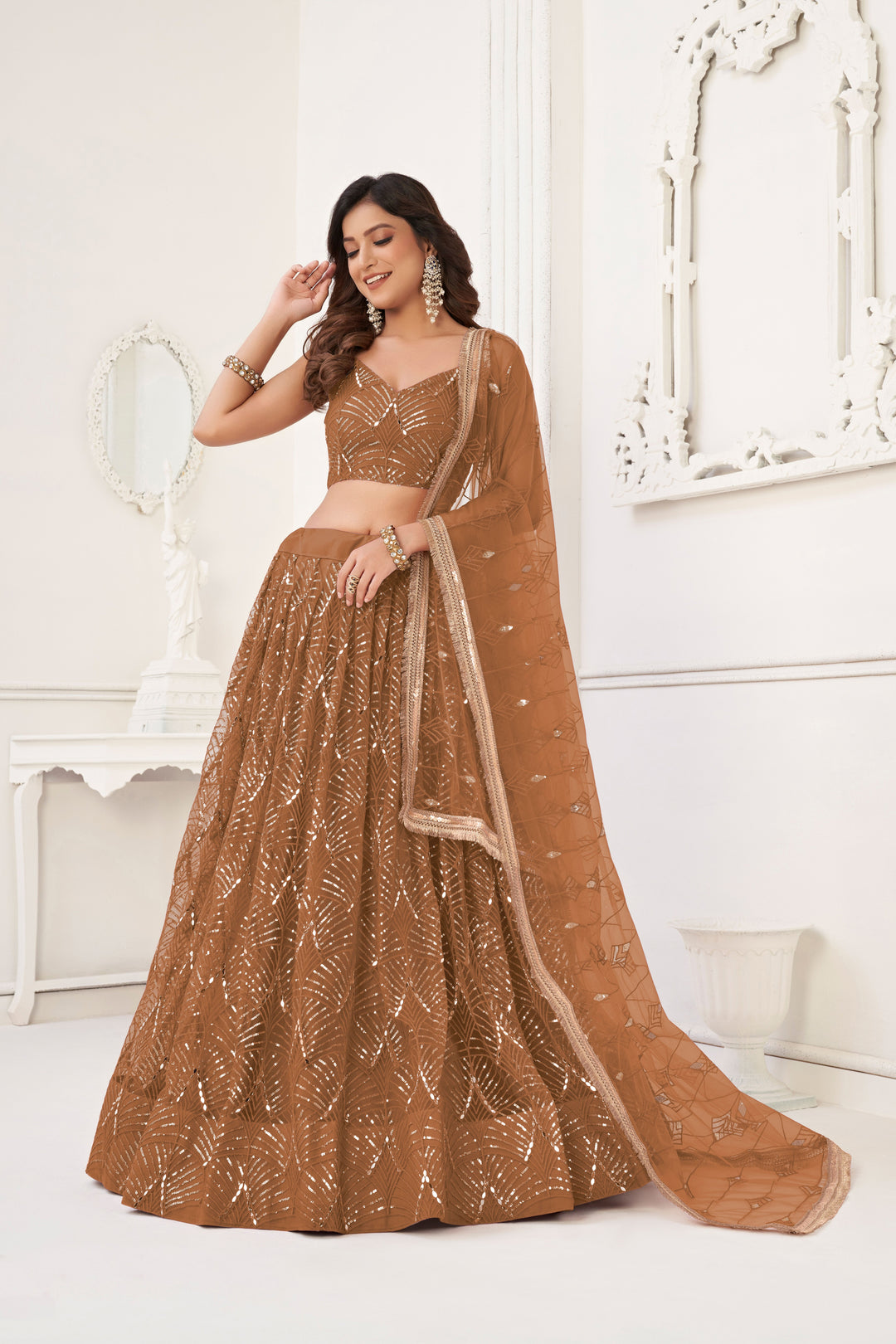 Stunning Butterfly Net Lehenga with Dupatta | Elegance Redefined for Brides