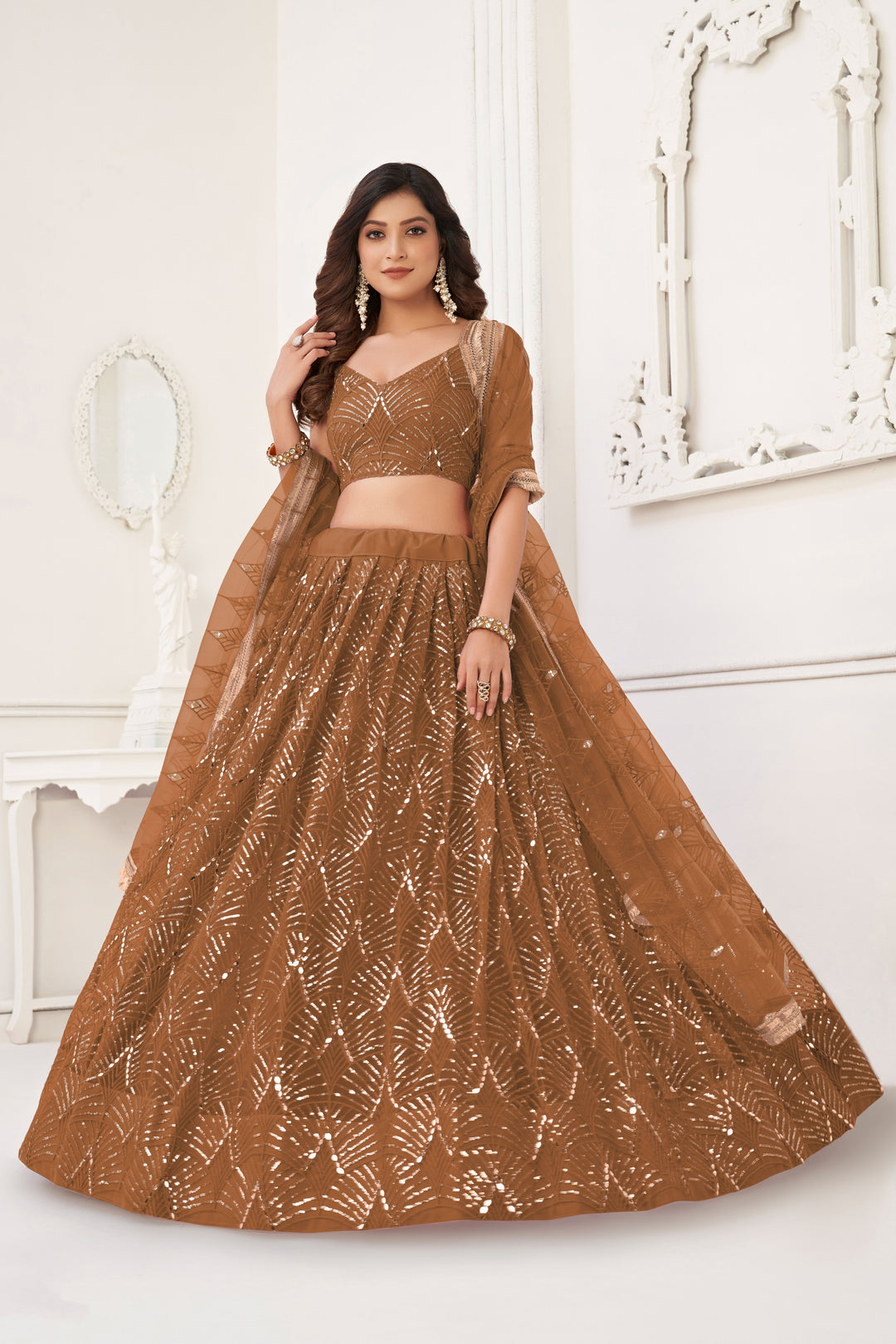 Stunning Butterfly Net Lehenga with Dupatta | Elegance Redefined for Brides