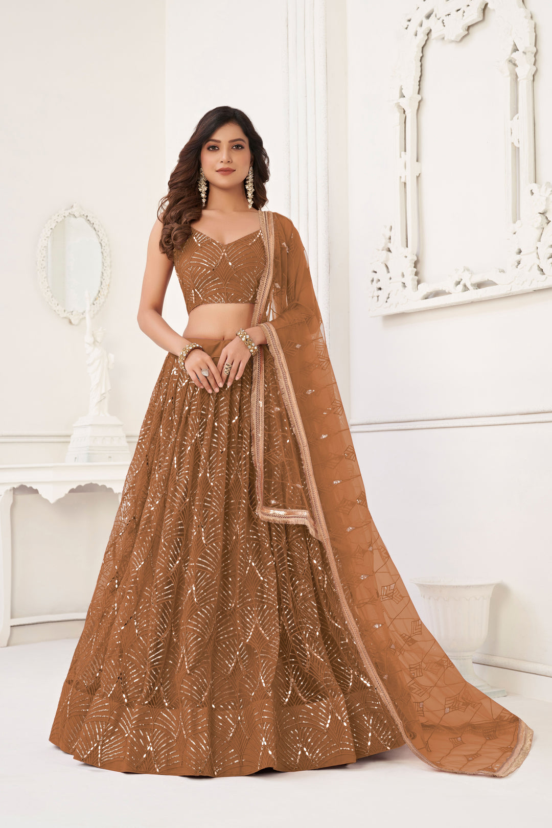 Stunning Butterfly Net Lehenga with Dupatta | Elegance Redefined for Brides