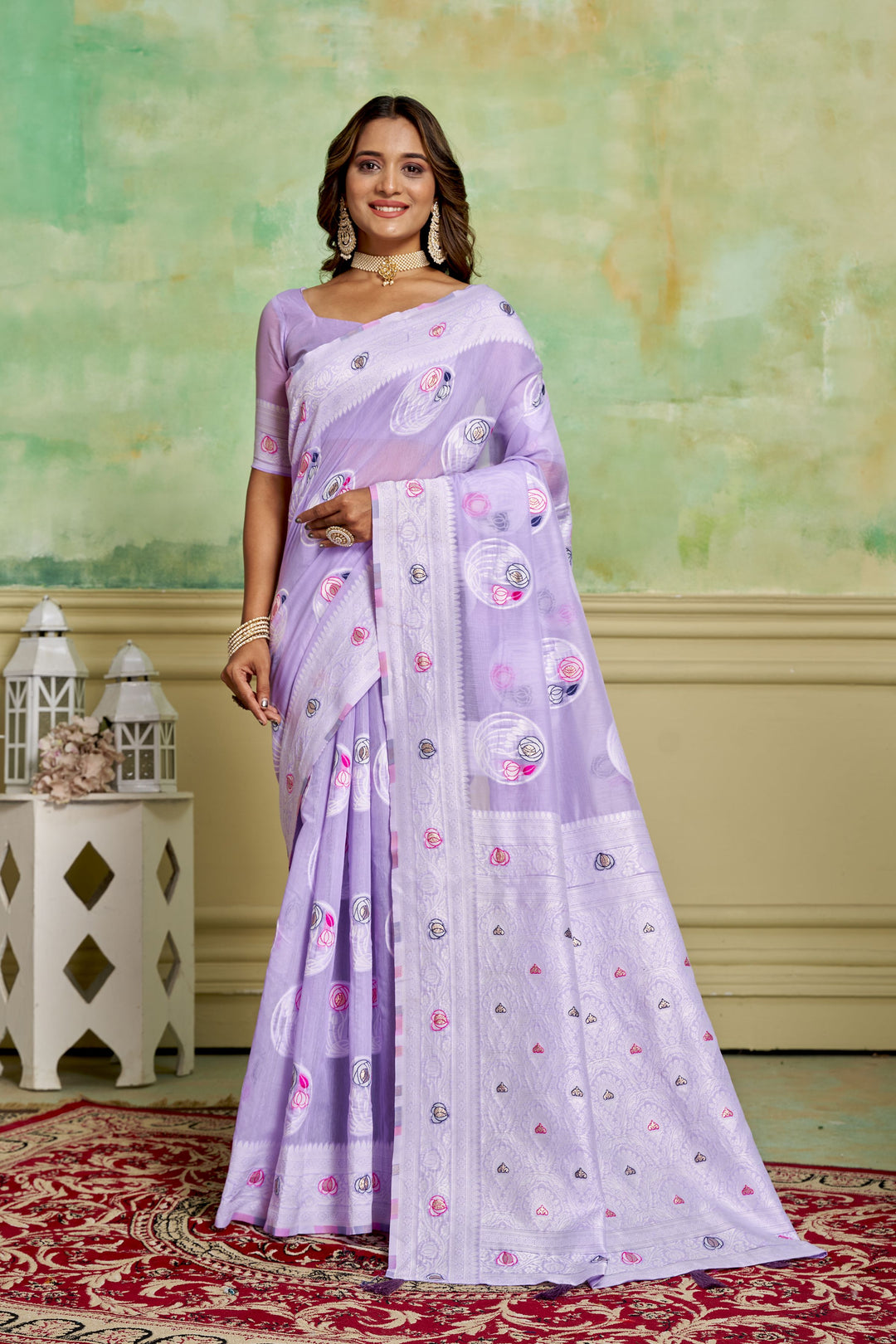 Designer Cotton Saree | Wevon Work | Perfect for Weddings & Special Events