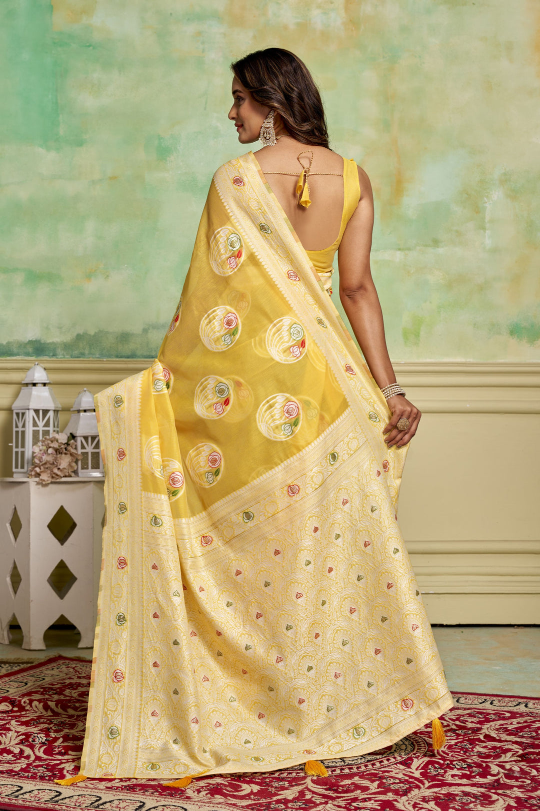 Designer Cotton Saree | Wevon Work | Perfect for Weddings & Special Events