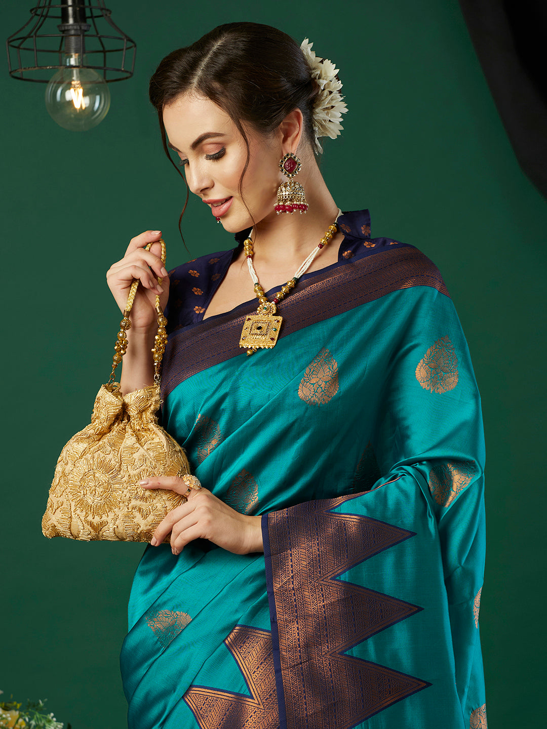 Elegant Banarasi Silk Saree with Wevon Jari Designer | Wedding & Festive