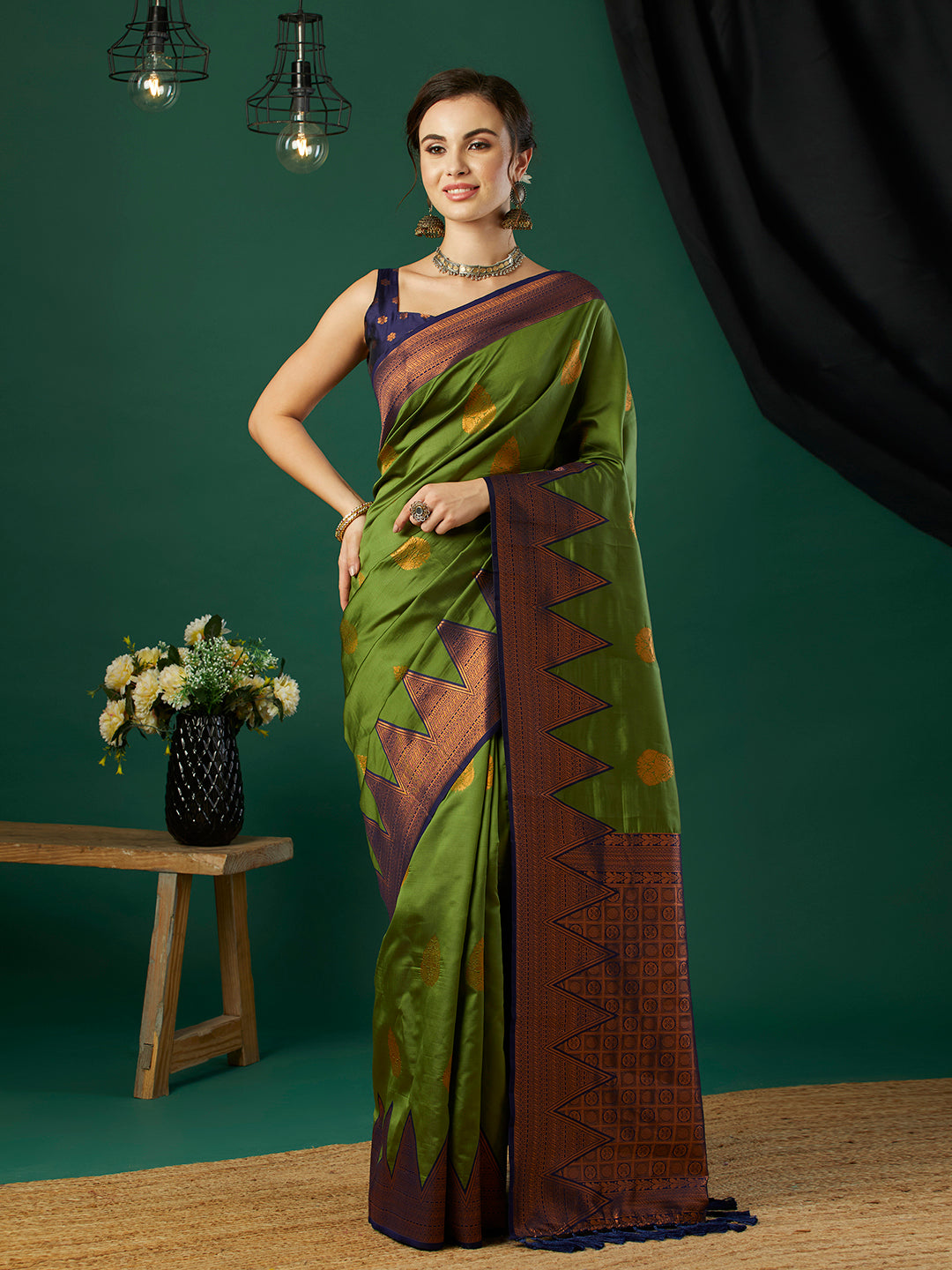 Elegant Banarasi Silk Saree with Wevon Jari Designer | Wedding & Festive