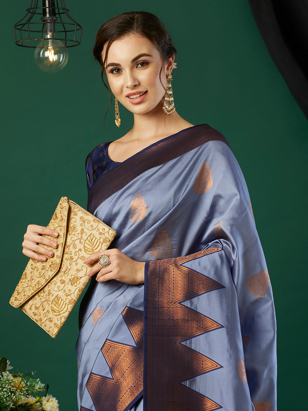 Elegant Banarasi Silk Saree with Wevon Jari Designer | Wedding & Festive