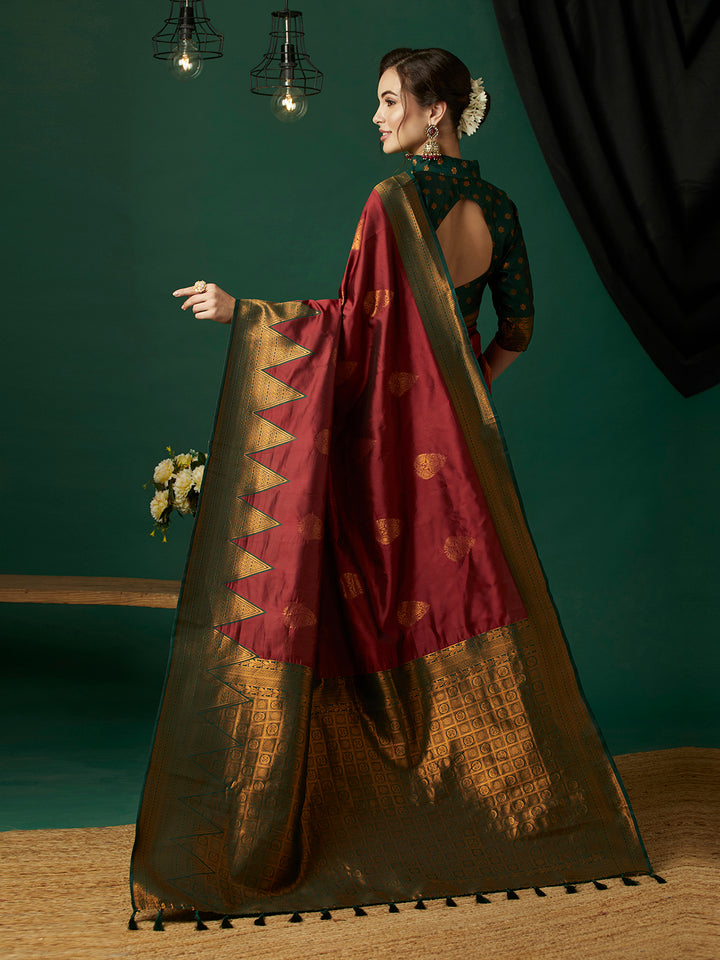 Elegant Banarasi Silk Saree with Wevon Jari Designer | Wedding & Festive