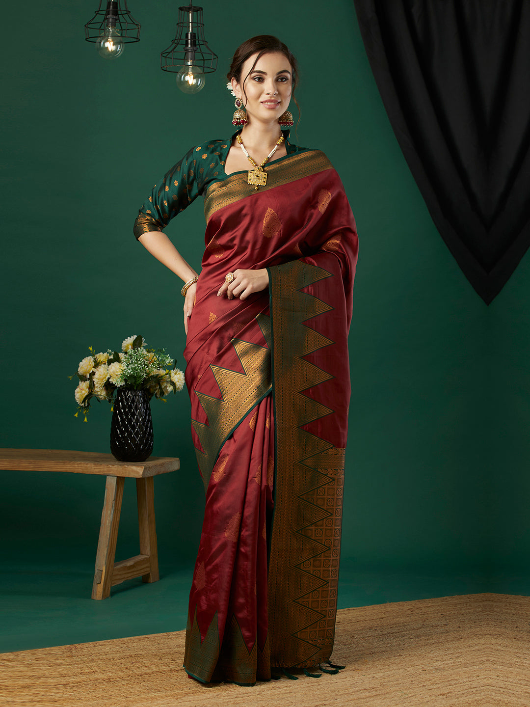 Elegant Banarasi Silk Saree with Wevon Jari Designer | Wedding & Festive