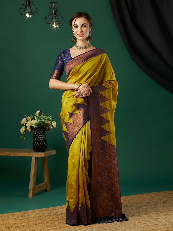 Elegant Banarasi Silk Saree with Wevon Jari Designer | Wedding & Festive