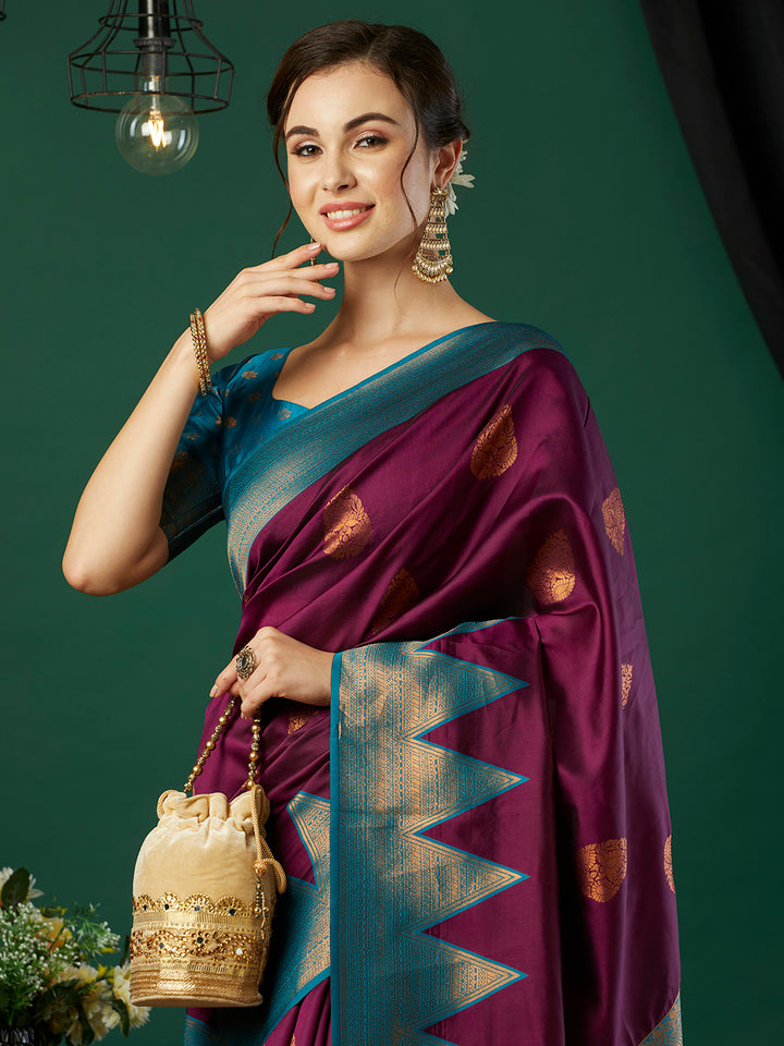 Elegant Banarasi Silk Saree with Wevon Jari Designer | Wedding & Festive