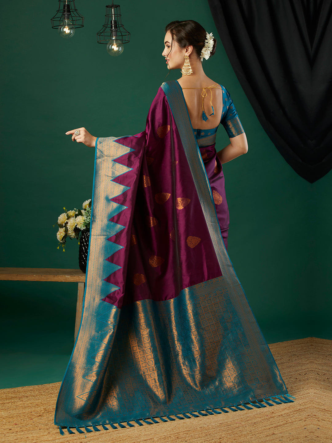 Elegant Banarasi Silk Saree with Wevon Jari Designer | Wedding & Festive