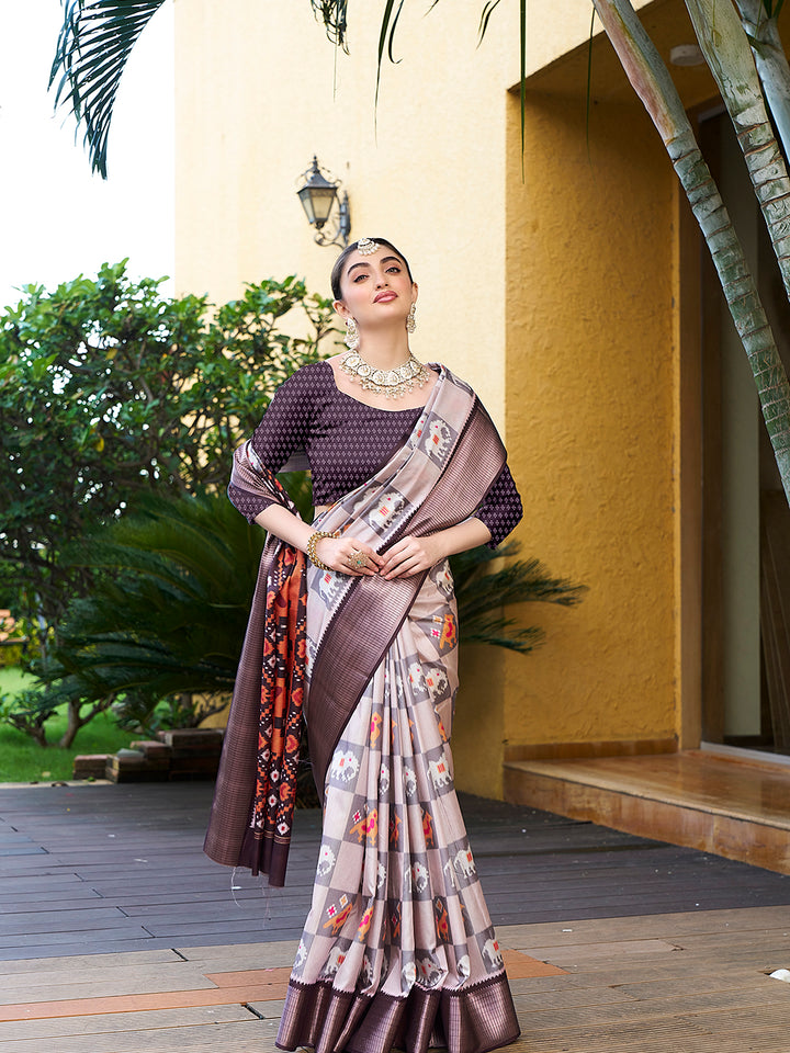 Designer Crepe Saree with Digital Print | Perfect for Weddings & Festive Occasions