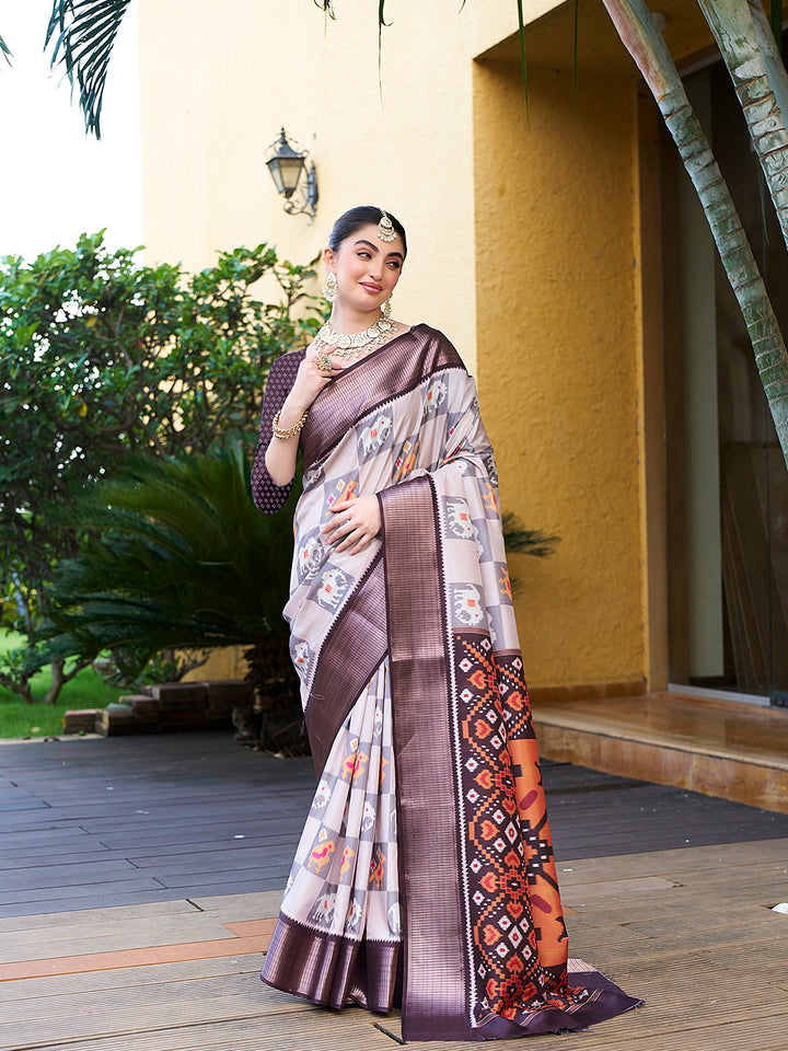 Designer Crepe Saree with Digital Print | Perfect for Weddings & Festive Occasions