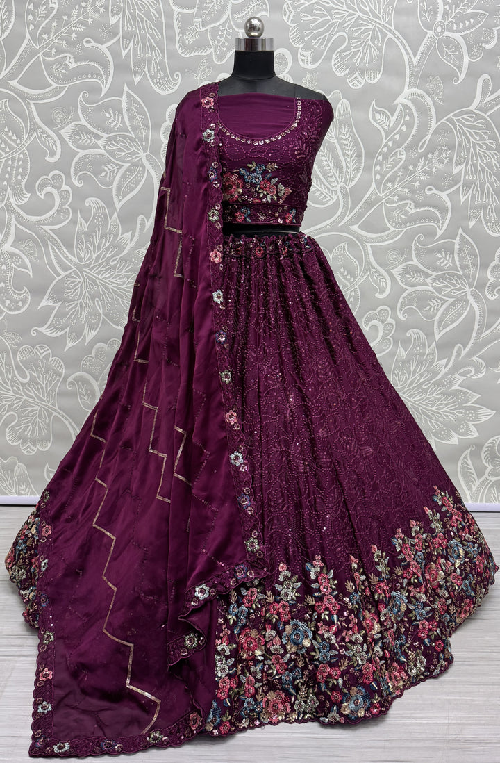 Exquisite Chinon Lehenga with Dupatta | A Stylish and Sophisticated Choice