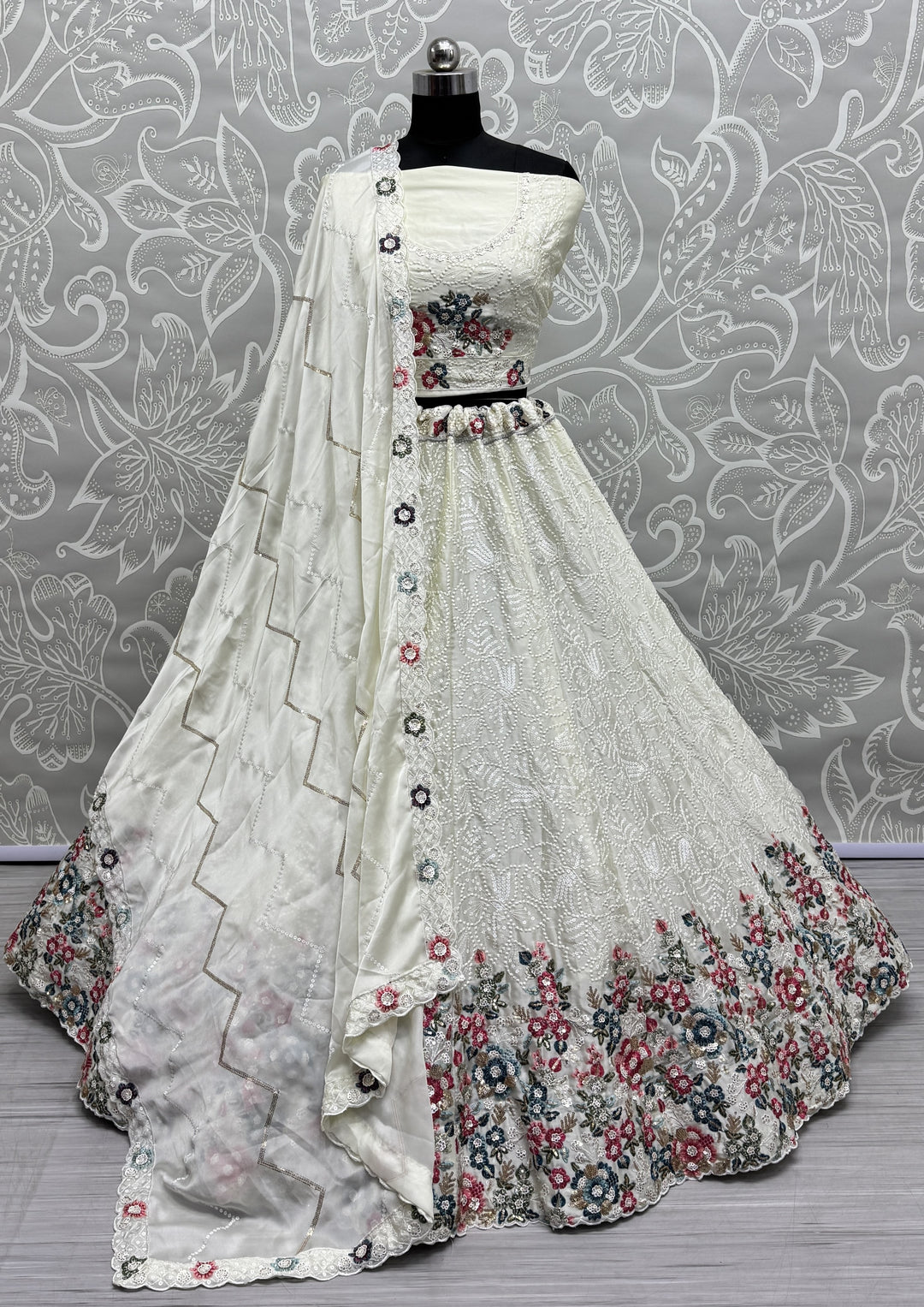 Exquisite Chinon Lehenga with Dupatta | A Stylish and Sophisticated Choice