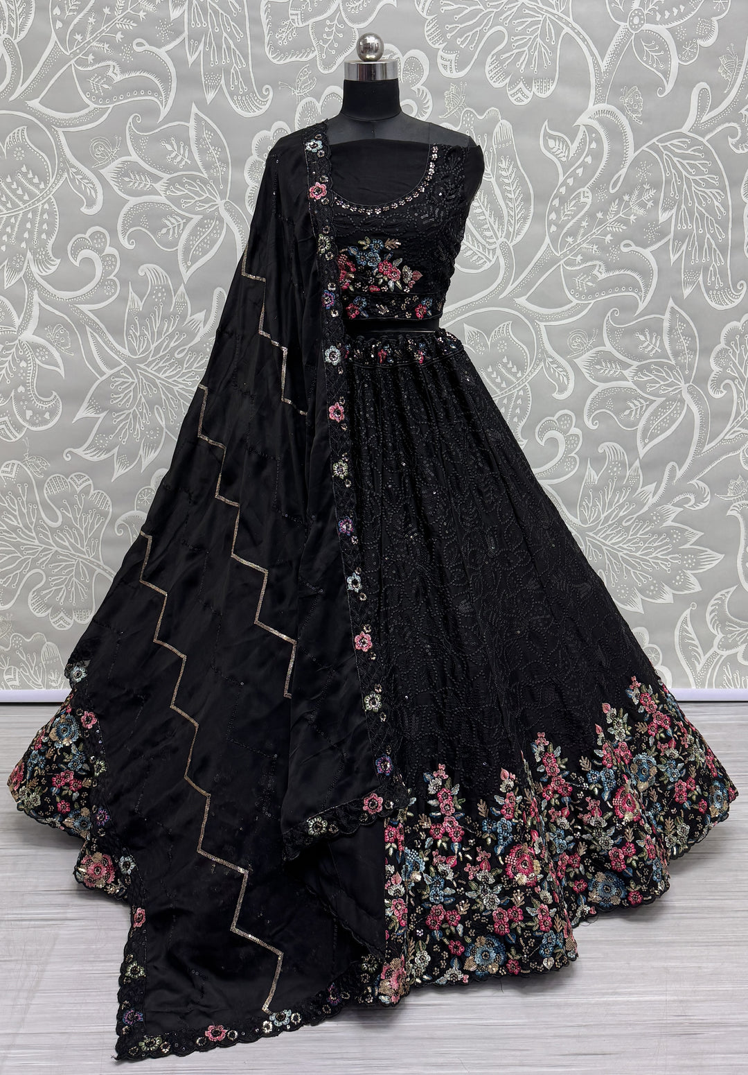 Exquisite Chinon Lehenga with Dupatta | A Stylish and Sophisticated Choice