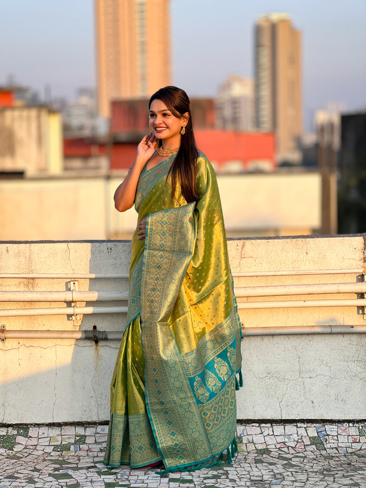 Designer Tissue-Silk Saree with Jari Weaving | Perfect for Weddings & Festive Events