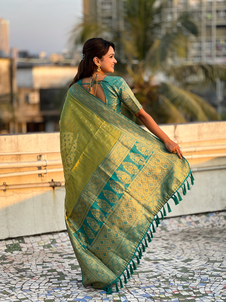 Designer Tissue-Silk Saree with Jari Weaving | Perfect for Weddings & Festive Events