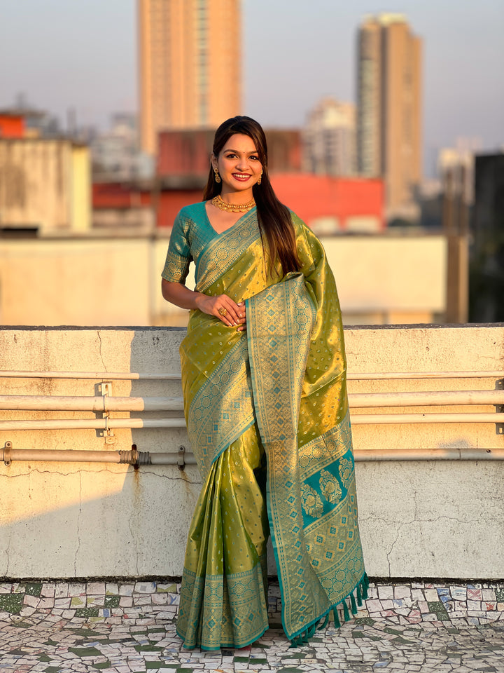 Designer Tissue-Silk Saree with Jari Weaving | Perfect for Weddings & Festive Events