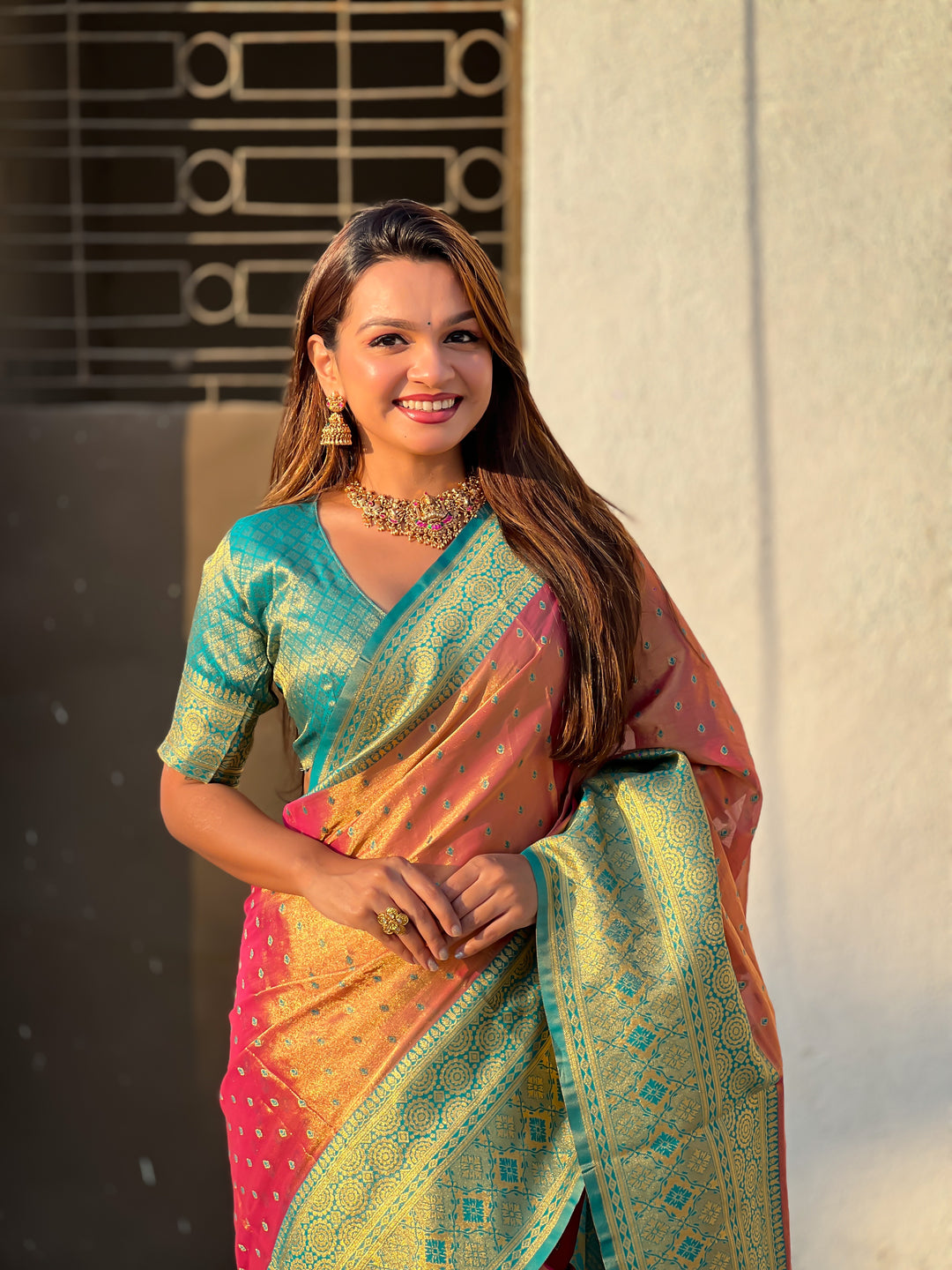 Designer Tissue-Silk Saree with Jari Weaving | Perfect for Weddings & Festive Events