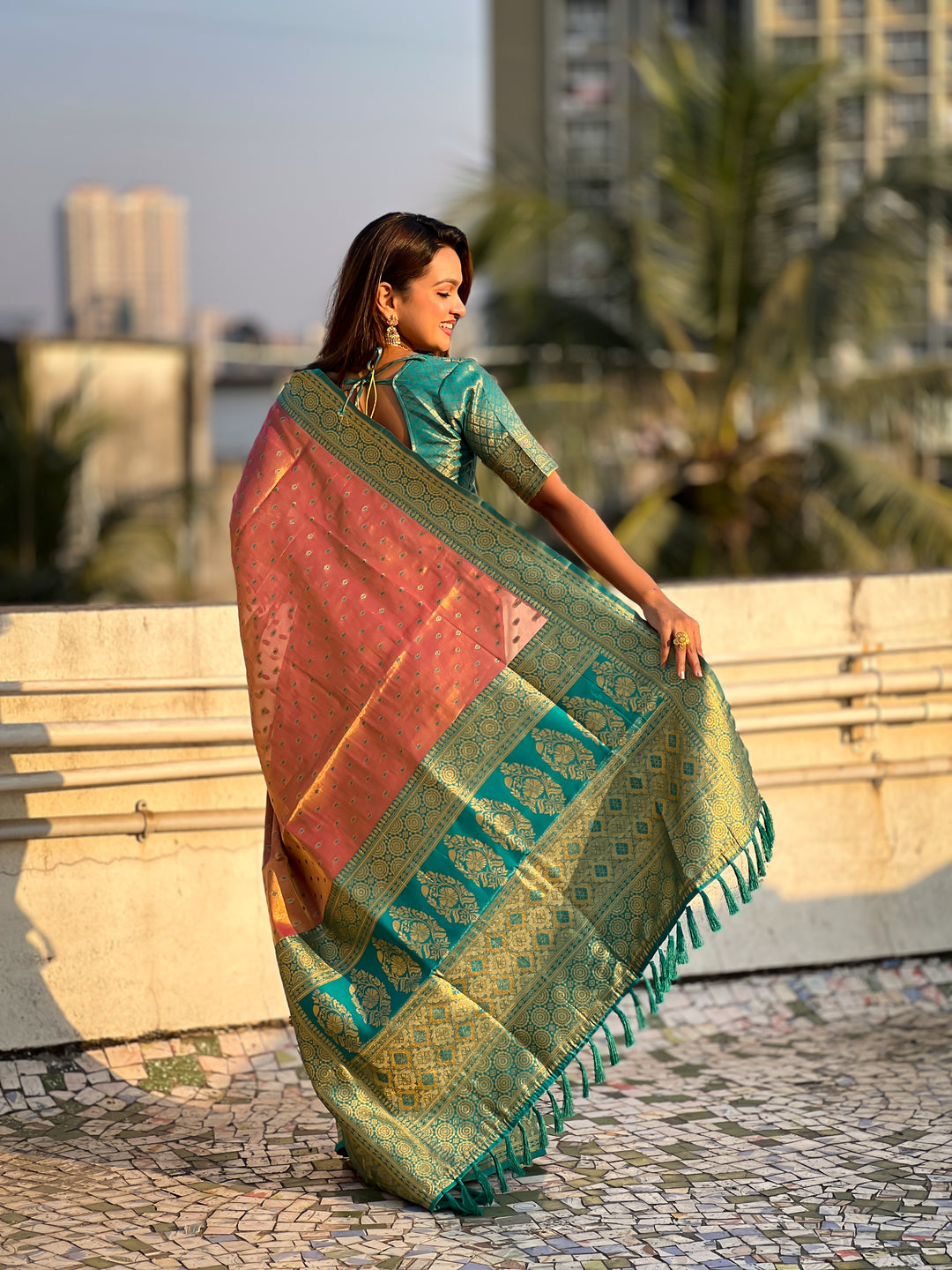 Designer Tissue-Silk Saree with Jari Weaving | Perfect for Weddings & Festive Events