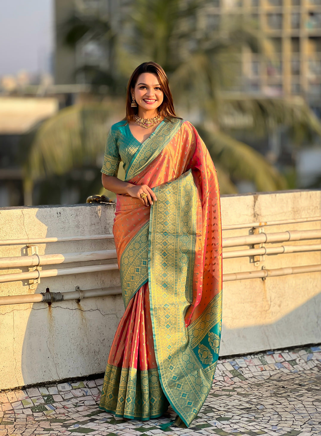 Designer Tissue-Silk Saree with Jari Weaving | Perfect for Weddings & Festive Events