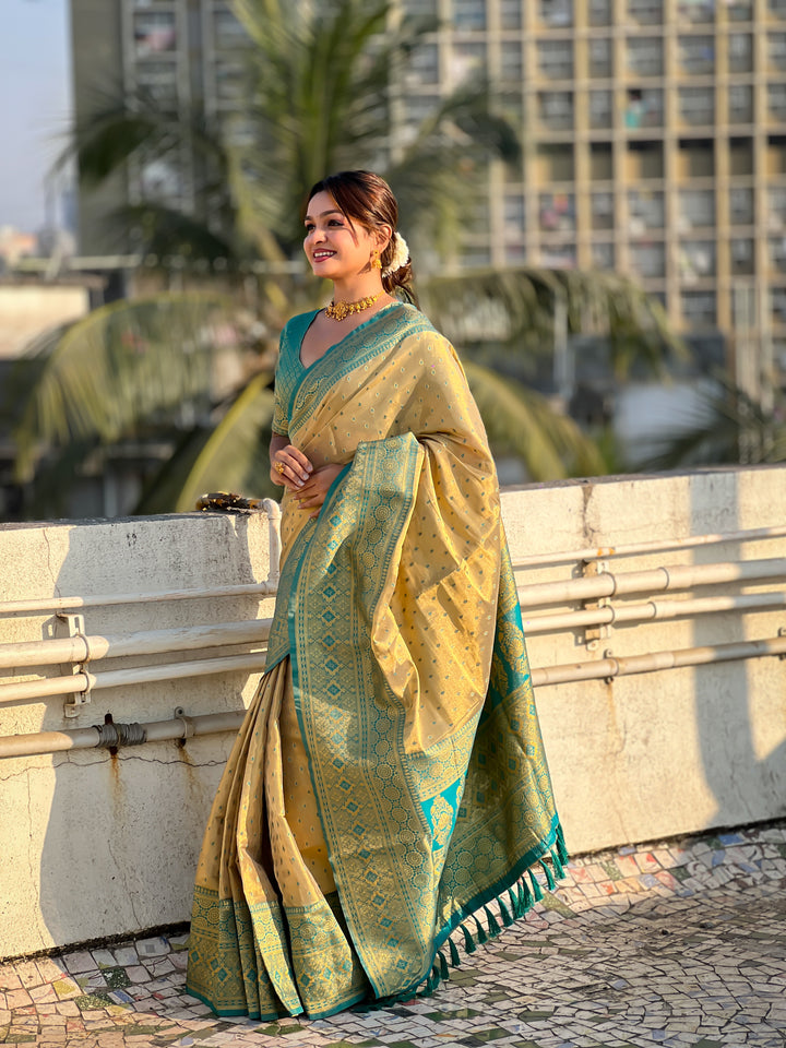 Designer Tissue-Silk Saree with Jari Weaving | Perfect for Weddings & Festive Events