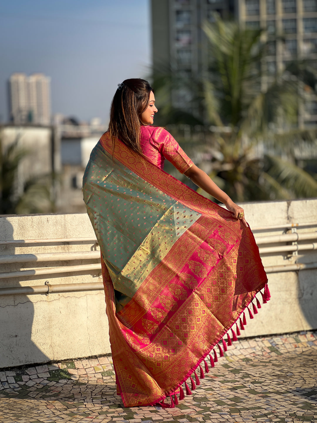 Designer Tissue-Silk Saree with Jari Weaving | Perfect for Weddings & Festive Events