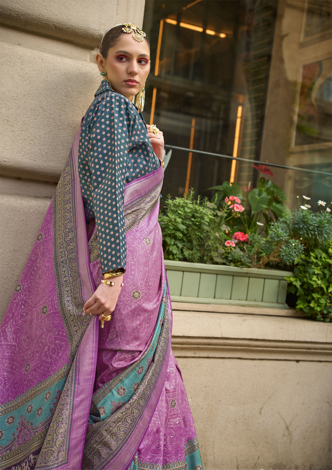 Designer P-V Silk Saree with Jari Weaving | Ideal for Weddings and Festive Occasions