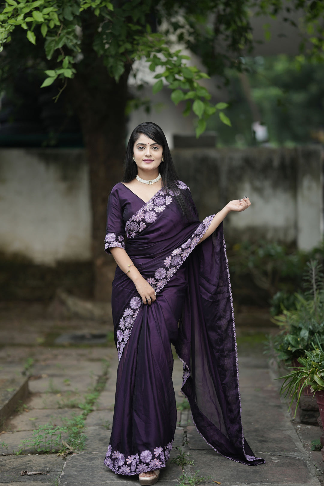 Rangoli Saree with Thread & Sequins Embroidery | Wedding & Festive Wear