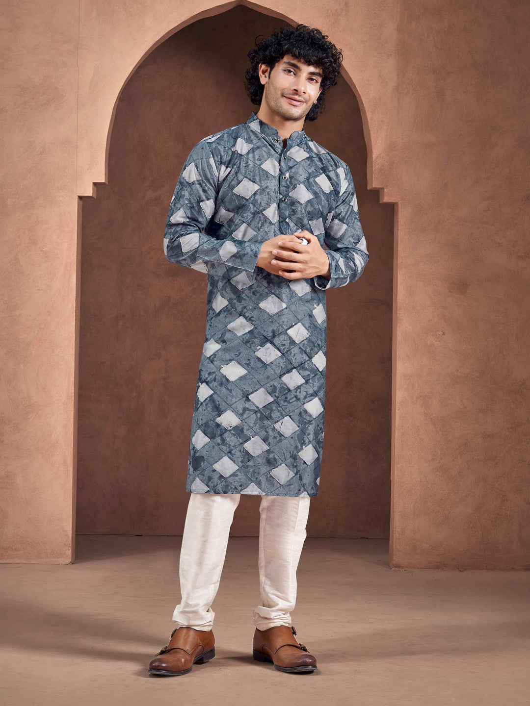 Viscose Art Silk Kurta Pajama | Wevon Designer Print Festive Wear