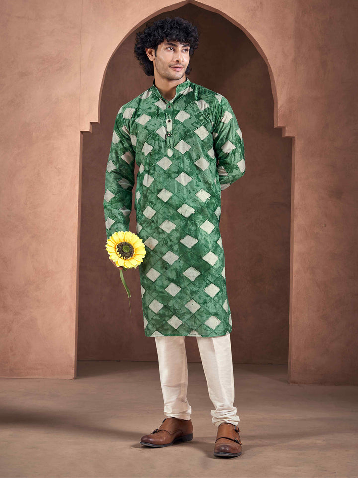 Viscose Art Silk Kurta Pajama | Wevon Designer Print Festive Wear