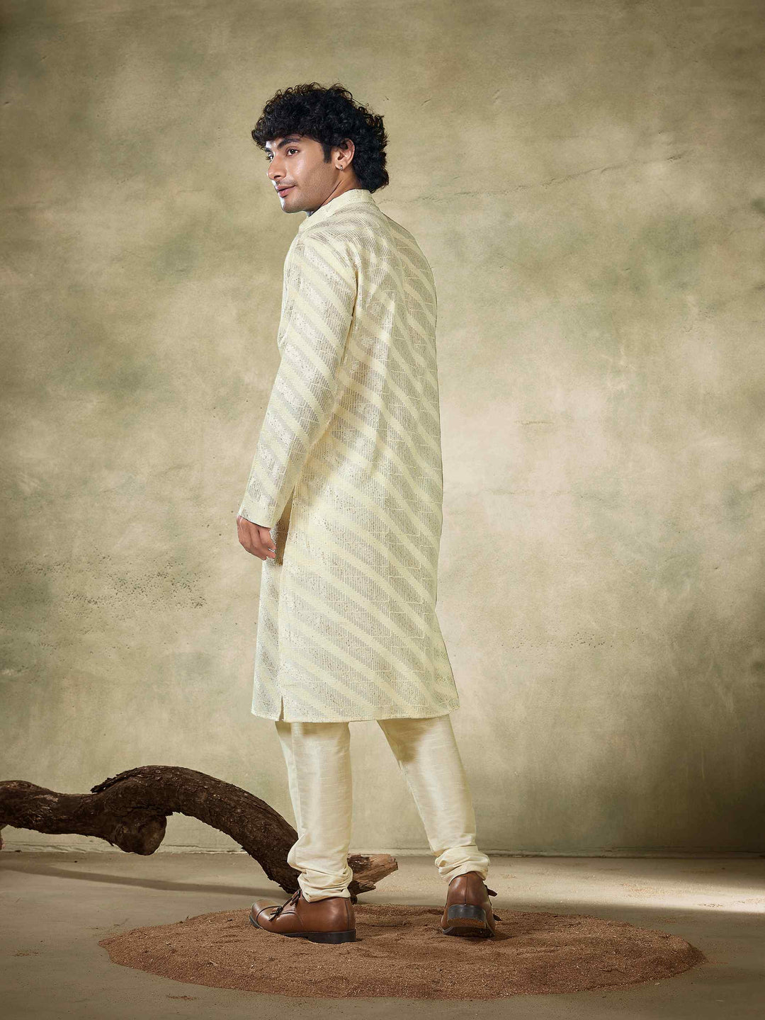 Men's Designer Kurta | Viscose Fabric with Sequin Embroidery Pajama