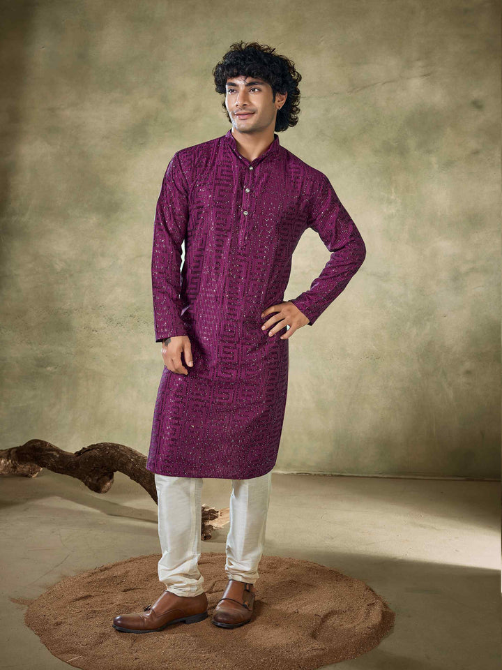 Luxury Ethnic Wear for Men | Art Silk Kurta Pyjama for Weddings