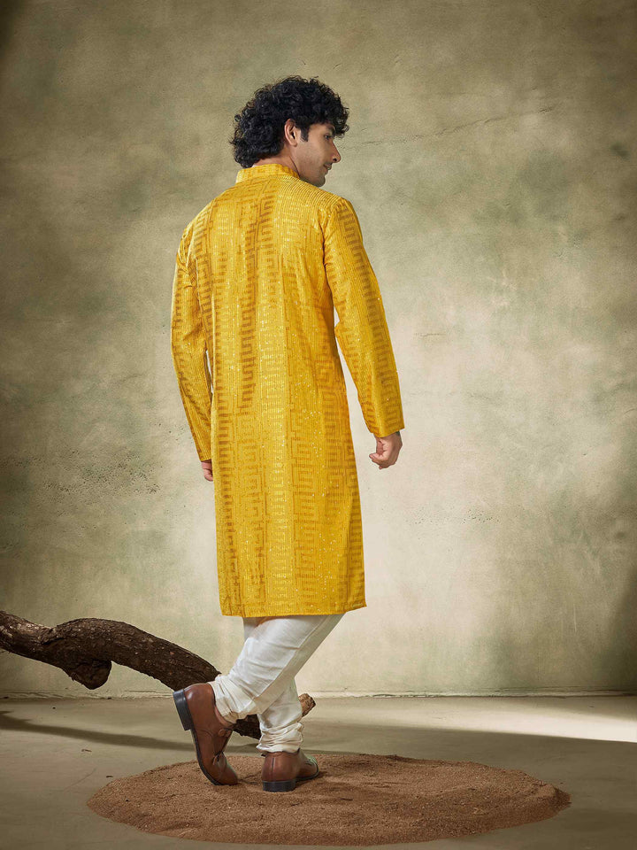 Luxury Ethnic Wear for Men | Art Silk Kurta Pyjama for Weddings