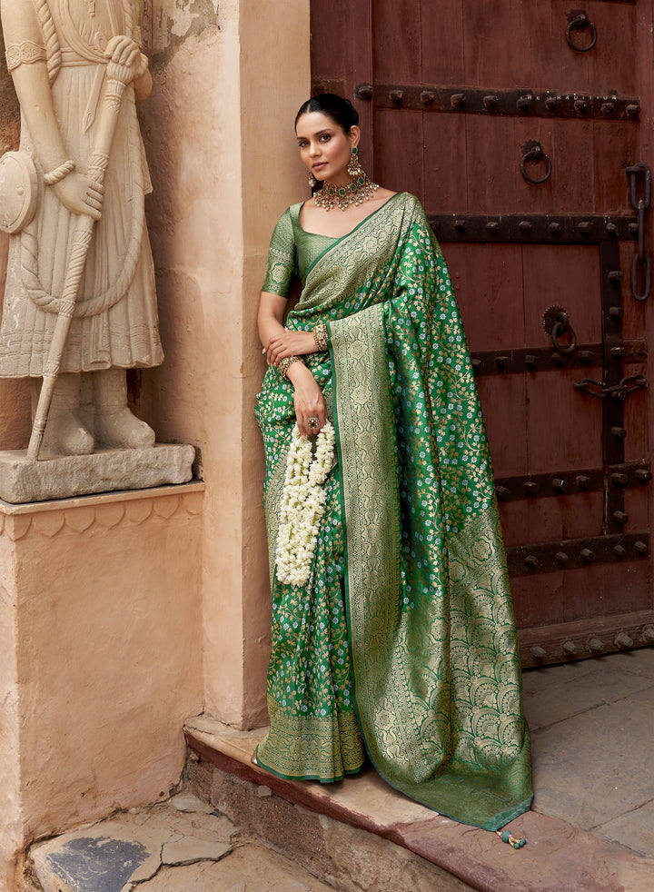 Banarasi Silk Saree Jacquard Weaving | Designer Blowse Wedding & Party Wear