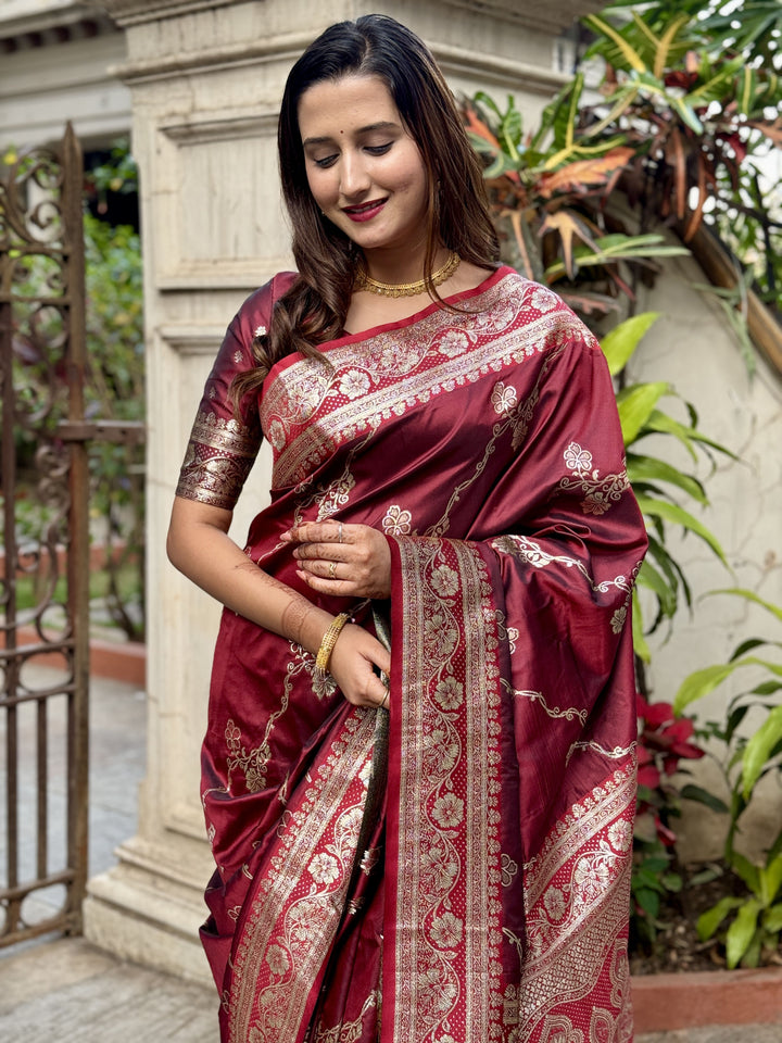 Banarasi Silk Saree | Jacquard Wevon Work | Designer Jari | Traditional Wedding Party