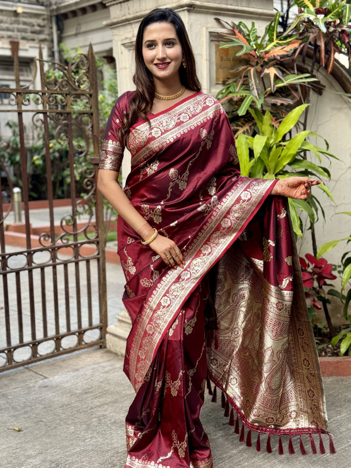 Banarasi Silk Saree | Jacquard Wevon Work | Designer Jari | Traditional Wedding Party