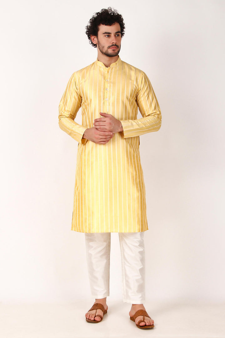 Art Silk Kurta Pajama Set | Wevon Self Designer Festive Wear