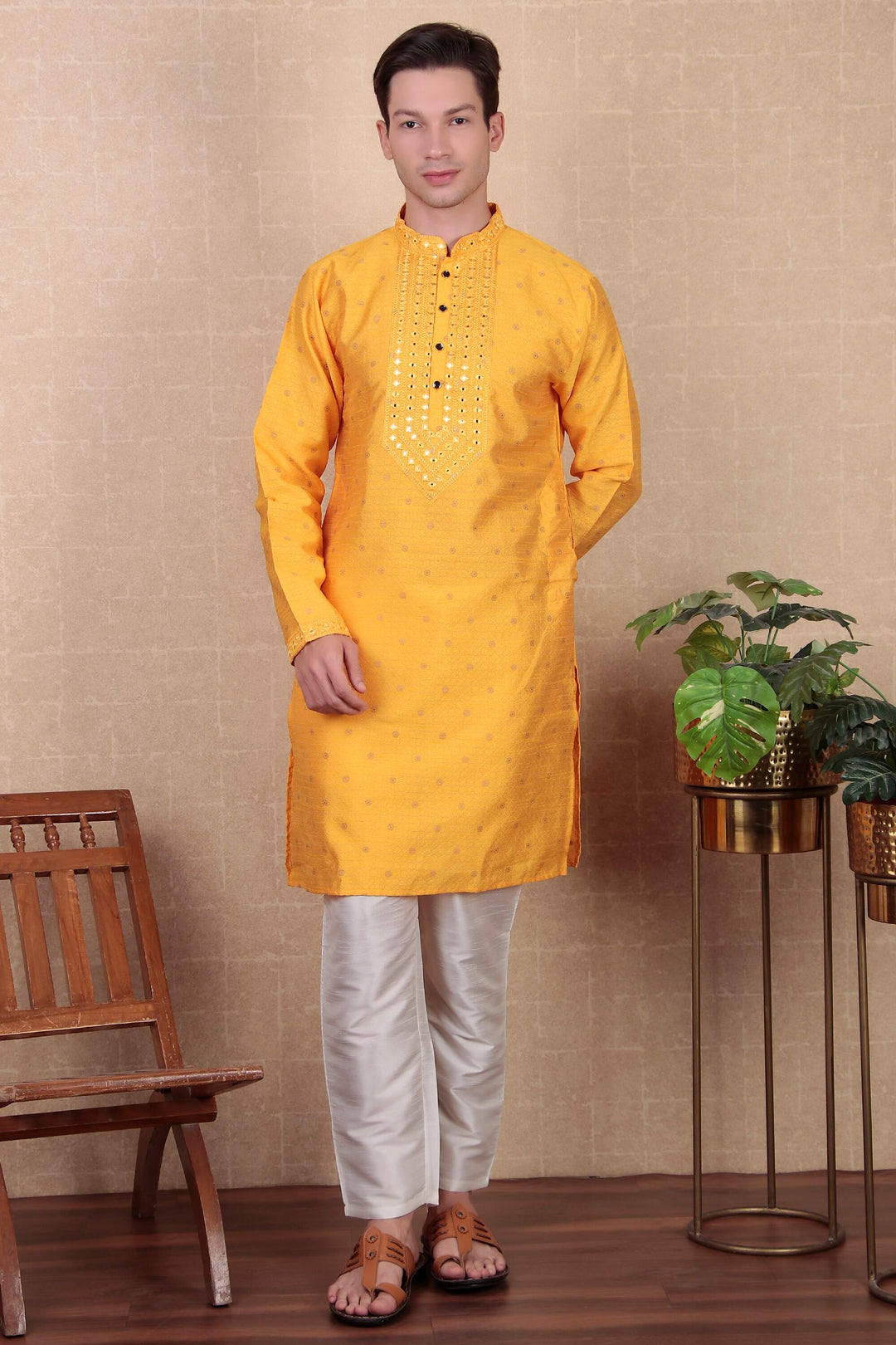 Ethnic Mirror Work Kurta Pyjama | Stylish Outfit for Festive Occasions