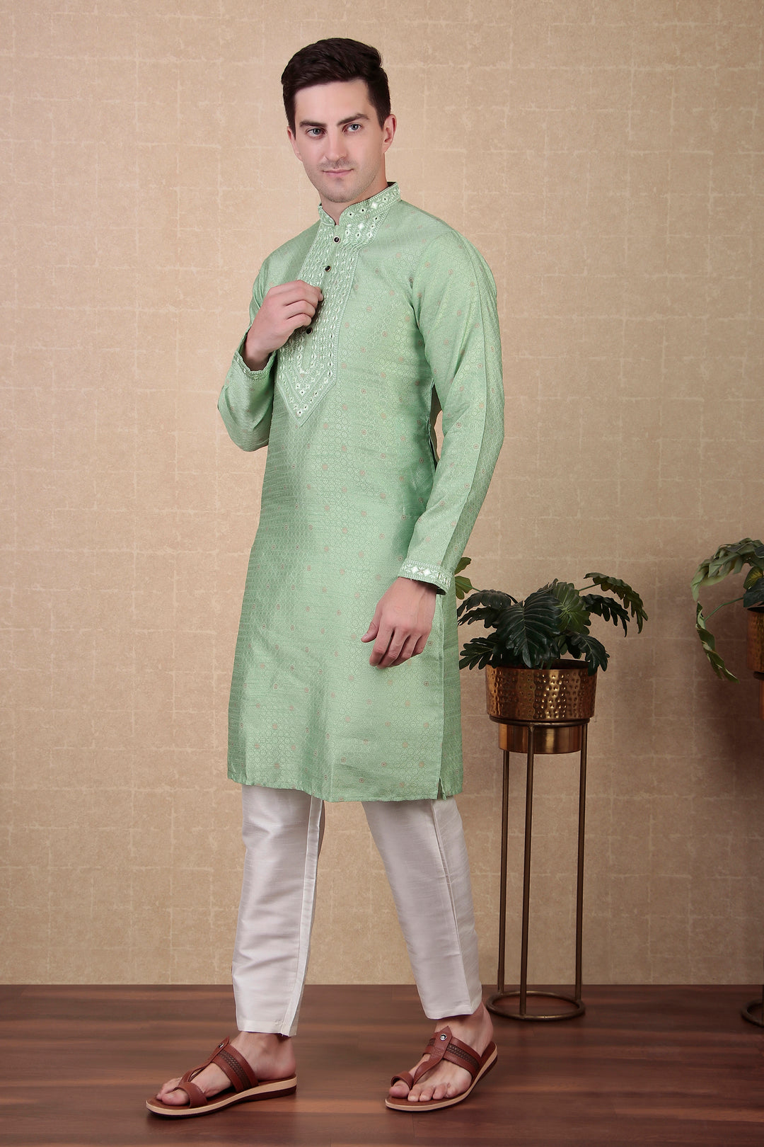 Ethnic Mirror Work Kurta Pyjama | Stylish Outfit for Festive Occasions