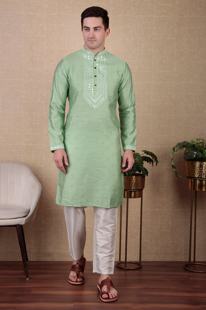 Ethnic Mirror Work Kurta Pyjama | Stylish Outfit for Festive Occasions