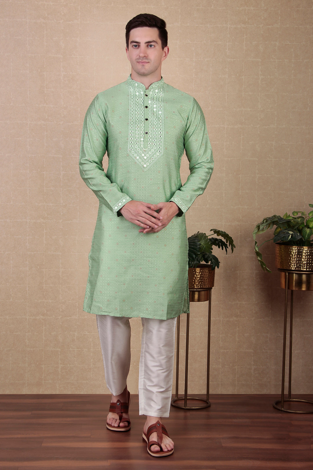 Ethnic Mirror Work Kurta Pyjama | Stylish Outfit for Festive Occasions